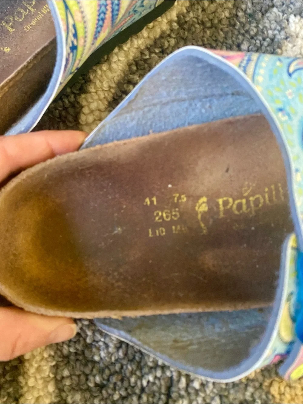 Birkenstock Papillio Arizona Sandals Paisley Blue Pink Size 41 US 8